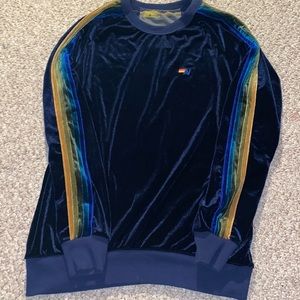 Aviator nation dark blue velour crew
